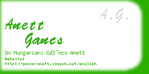 anett gancs business card